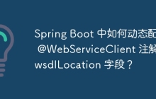 Spring Boot 中如何动态配置 @WebServiceClient 注解的 wsdlLocation 字段？