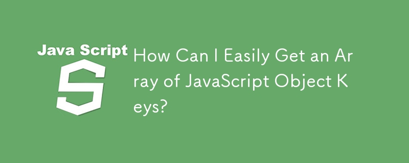 JavaScript 개체 키 배열을 쉽게 얻을 수 있는 방법은 무엇입니까?