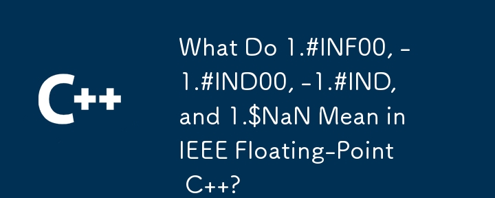 What Do 1.#INF00, -1.#IND00, -1.#IND, and 1.$NaN Mean in IEEE Floating-Point C  ?