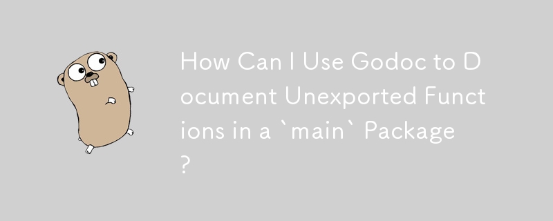 Godoc을 사용하여 `main` 패키지에 내보내지 않은 함수를 문서화하려면 어떻게 해야 합니까?