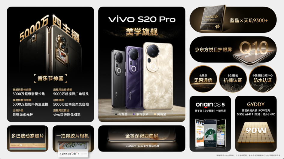 vivo S20系列手机发布,售价2299元起