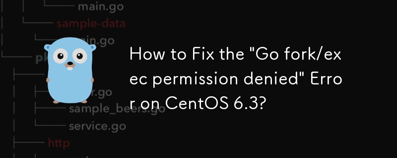 CentOS 6.3 で「Go fork/exec 権限が拒否されました」エラーを修正する方法は?