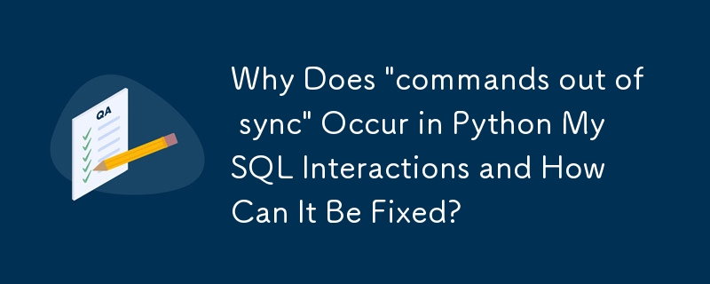 Why Does \'commands out of sync\' Occur in Python MySQL Interactions and How Can It Be Fixed?