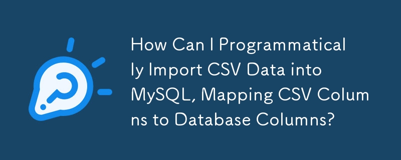 如何以程式設計方式將 CSV 資料匯入 MySQL，將 CSV 欄位對應到資料庫列？