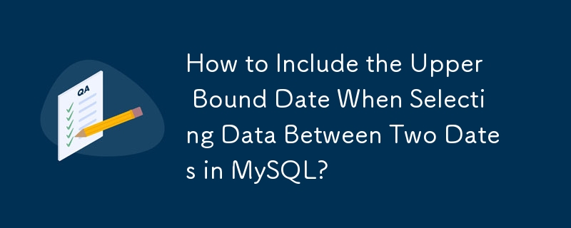 Comment inclure la date limite supérieure lors de la sélection de données entre deux dates dans MySQL ?