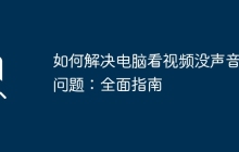 如何解决电脑看视频没声音的问题：全面指南
