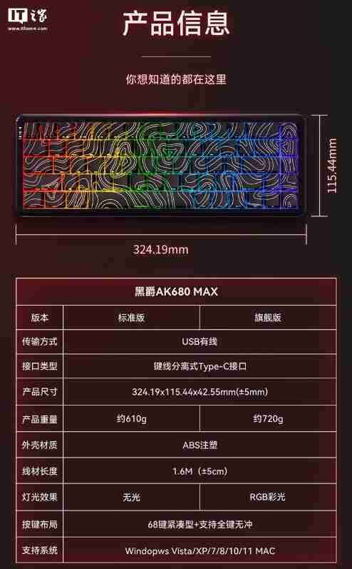 黑爵 AK680 MAX 磁轴键盘首销:磁稻轴、TOP 结构,79 元起