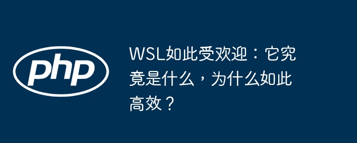 WSL如此受欢迎:它究竟是什么,为什么如此高效?
