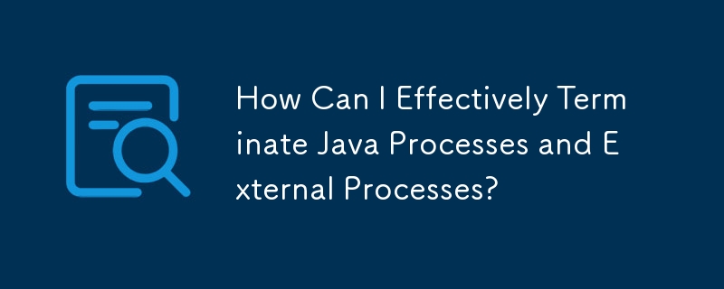 How Can I Effectively Terminate Java Processes and External Processes?