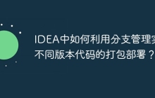 IDEA中如何利用分支管理实现不同版本代码的打包部署？