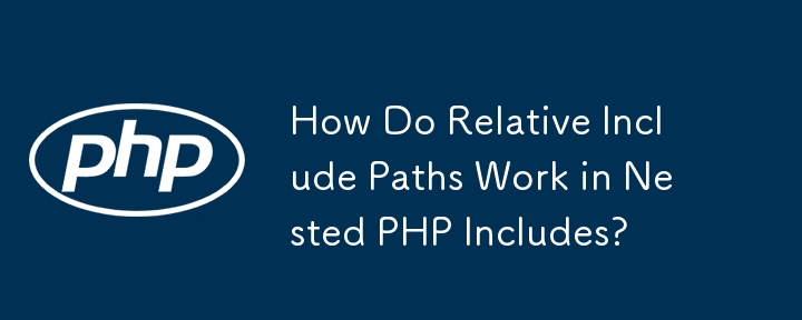 How Do Relative Include Paths Work in Nested PHP Includes?