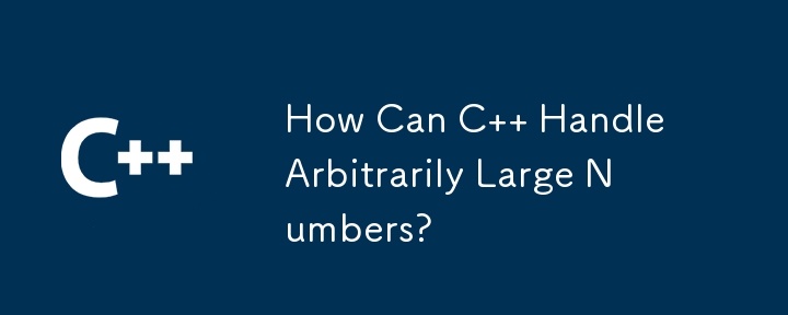 How Can C   Handle Arbitrarily Large Numbers?