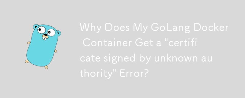 Why Does My GoLang Docker Container Get a 'certificate signed by unknown authority' Error?