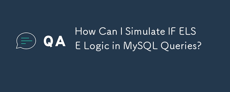 Bagaimanakah Saya Boleh Mensimulasikan Logik IF ELSE dalam Pertanyaan MySQL?