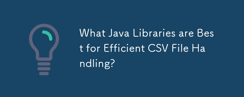 CSV ファイルを効率的に処理するにはどの Java ライブラリが最適ですか?