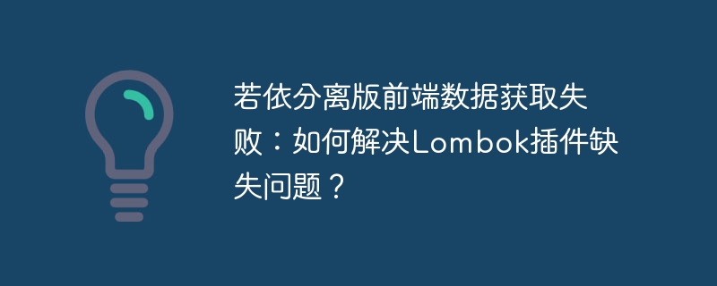 若依分离版前端数据获取失败：如何解决Lombok插件缺失问题？ - 小浪资源网