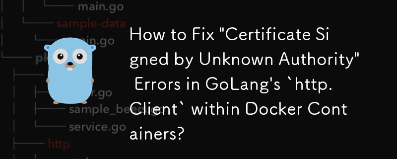 如何修復 Docker 容器中 GoLang 的 `http.Client` 中的「憑證由未知機構簽署」錯誤？