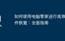 如何使用电脑管家进行高效文件恢复：全面指南