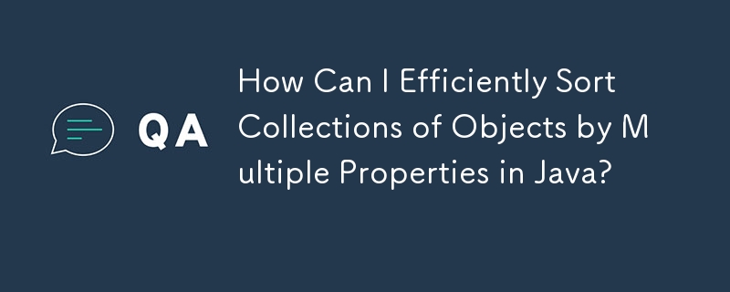 How Can I Efficiently Sort Collections of Objects by Multiple Properties in Java?