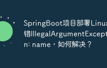 SpringBoot项目部署Linux报错IllegalArgumentException: name，如何解决？