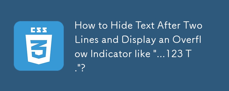 如何隱藏兩行後的文字並顯示溢出指示器，例如'...123 T.”？