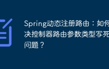 Spring动态注册路由：如何解决控制器路由参数类型写死的问题？