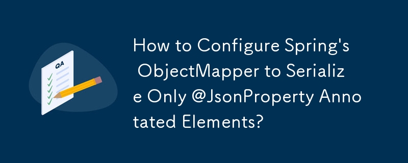 How to Configure Spring's ObjectMapper to Serialize Only @JsonProperty Annotated Elements?