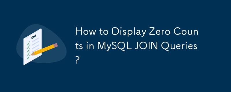 How to Display Zero Counts in MySQL JOIN Queries?