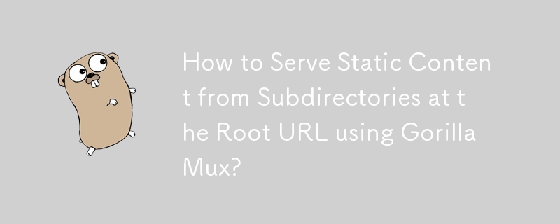Wie stellt man mit Gorilla Mux statischen Inhalt aus Unterverzeichnissen an der Root-URL bereit?