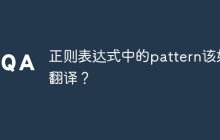 正则表达式中的pattern该如何翻译?