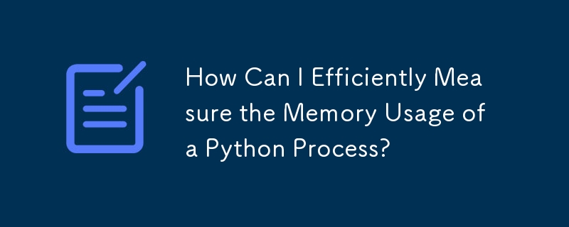 Python プロセスのメモリ使用量を効率的に測定するにはどうすればよいですか?