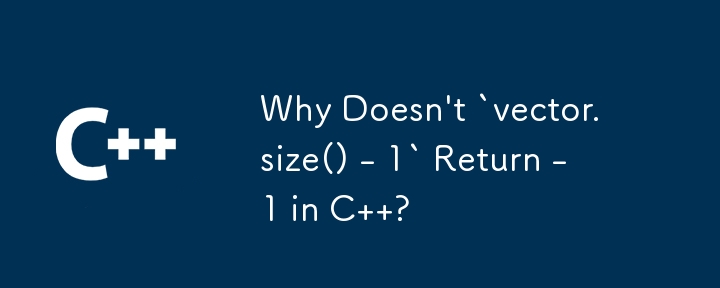 Pourquoi `vector.size() - 1` ne renvoie-t-il pas -1 en C ?