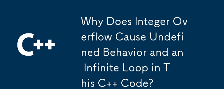 Why Does Integer Overflow Cause Undefined Behavior and an Infinite Loop in This C   Code?