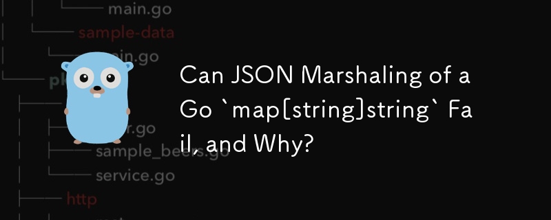 Can JSON Marshaling of a Go `map[string]string` Fail, and Why?