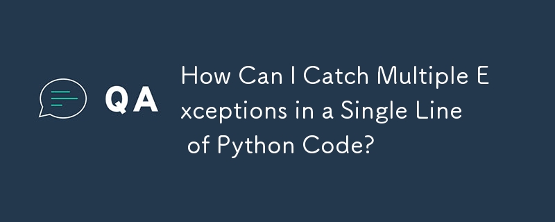 How Can I Catch Multiple Exceptions in a Single Line of Python Code?