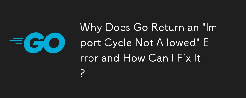Go が「インポート サイクルは許可されていません」エラーを返すのはなぜですか?それを修正するにはどうすればよいですか?