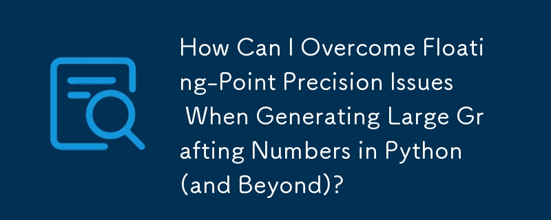 Python (およびそれ以降) で大きなグラフティング数を生成する際の浮動小数点精度の問題を解決するにはどうすればよいですか?