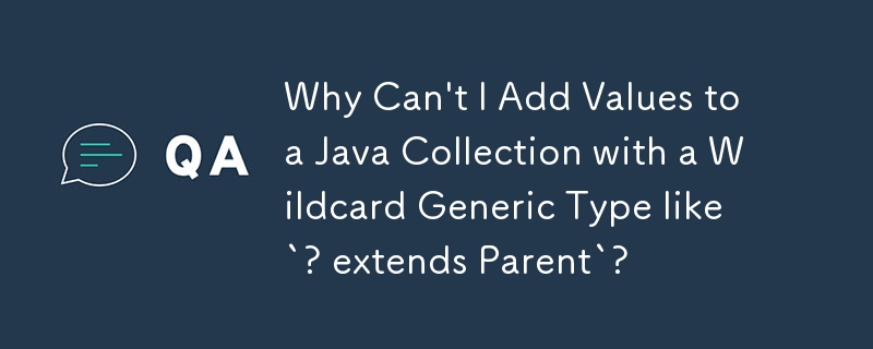 Why Can't I Add Values to a Java Collection with a Wildcard Generic Type like `? extends Parent`?