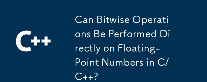 C/C で浮動小数点数に対してビット単位の演算を直接実行できますか?