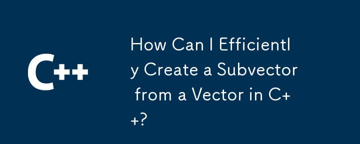 如何在 C 中有效地從向量建立子向量？