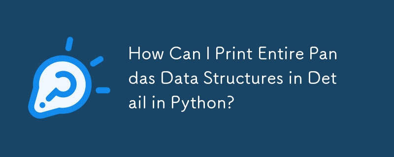 如何在 Python 中詳細列印整個 Pandas 資料結構？