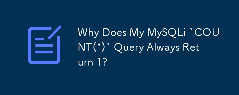 為什麼我的 MySQLi `COUNT(*)` 查詢總是回傳 1？