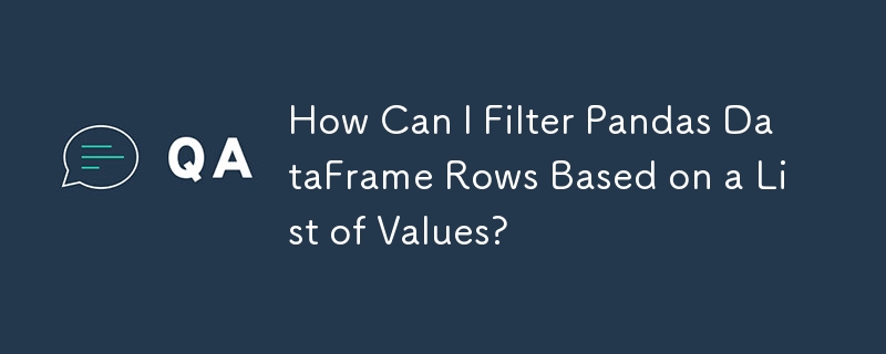 如何根據值列表過濾 Pandas DataFrame 行？