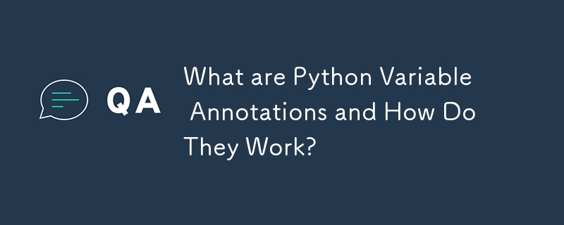 Python 変数アノテーションとは何ですか?またその仕組みは何ですか?