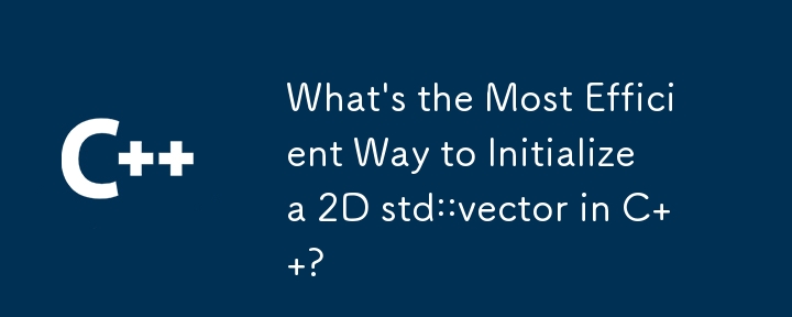 C で 2D std::vector を初期化する最も効率的な方法は何ですか?