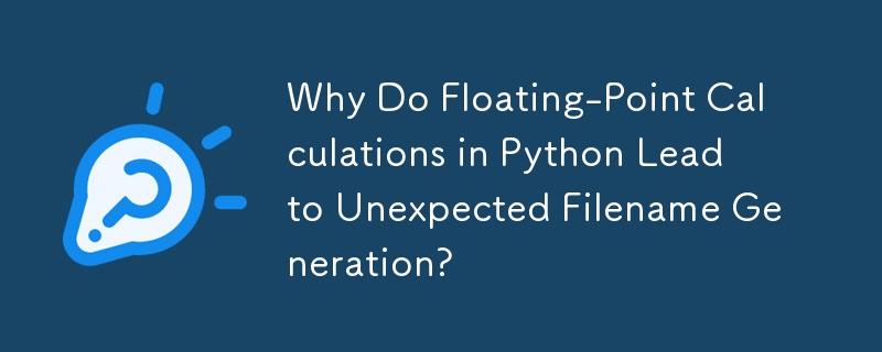 Why Do Floating-Point Calculations in Python Lead to Unexpected Filename Generation?