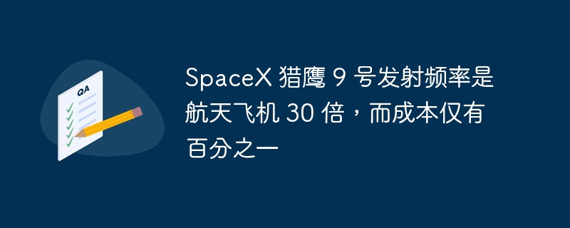 SpaceX 猎鹰 9 号发射频率是航天飞机 30 倍,而成本仅有百分之一