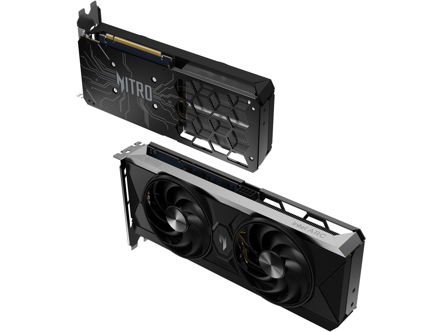 宏碁推出暗影骑士 Nitro 英特尔锐炫 B580/570 OC 显卡,硬朗双风扇外形