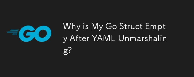 為什麼 YAML 解組後我的 Go 結構為空？