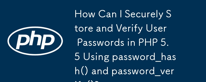 如何使用password_hash() 和password_verify() 在PHP 5.5 中安全地儲存和驗證使用者密碼？